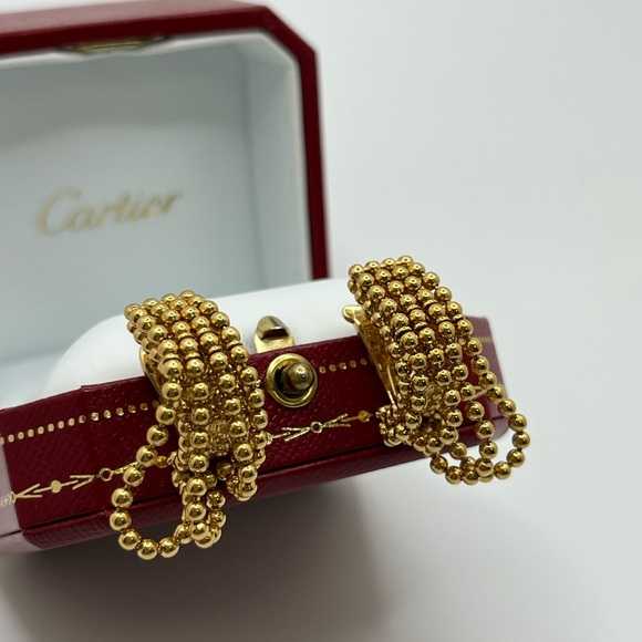 Cartier Draperie 18K Yellow Gold Drop Earrings - Picture 4 of 10